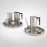 Arne Jacobsen, Cylinda collection, 1967, stainless steel, Bakelite