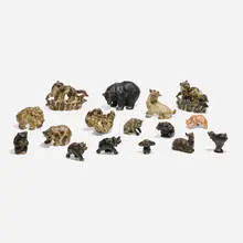 Knud Kyhn, Collection of fourteen animal figures, c. 1945, glazed stoneware