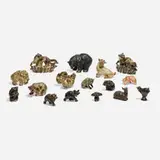 Knud Kyhn, Collection of fourteen animal figures, c. 1945, glazed stoneware