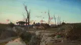 Giuseppe Laezza, A pastoral landscape in the Roman campagna