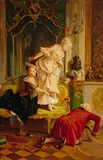 F. Panini, Afraid of a mouse, oil on canvas