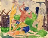 Rudolf Schlichter, Indianerüberfall, Kindermord