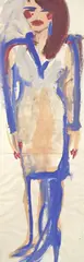 Elvira Bach, Erste Frauengestalt, 1979, Gouache auf 2 Blatt Büttenpapier