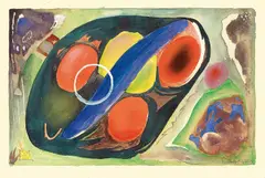 Komposition by Rudolf Bauer, Um 1915, Aquarell, Gouache, Bleistift und Farbstift auf Papier, sold Nov 2009