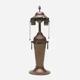 attribution for Roycroft Victor Toothaker, Table lamp base, model 905, c. 1925, hammered copper, brass