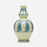 Frederick Hurten Rhead for Roseville Pottery, Rare Della Robbia vase with puffins, 1906-07, glazed earthenware