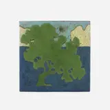 Grueby Faience Company, Rare and Large tile with oak tree