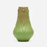 Artus Van Briggle for Van Briggle Pottery, Rare and Early vase with leaves, 1903, 1903, glazed earthenware