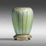 Adelaide Robineau, Exceptional seaweed vase with stand
