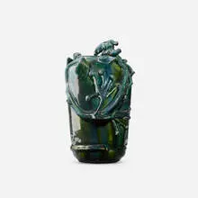 Edward Gardner Lewis, Rare vase with dragon, c. 1910, glazed earthenware