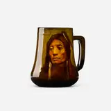 Grace Young for Rookwood Pottery, Standard Glaze Native American portrait mug, 1898, glazed earthenware