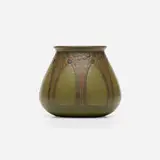 Arthur Hennessey and Sarah Tutt for Marblehead Pottery, Vase with stylized trees, 1908-16, glazed earthenware