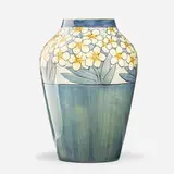 Mazie Teresa Ryan for Newcomb College Pottery, Early and Large vase with cinquefoils, 1902, glazed earthenware