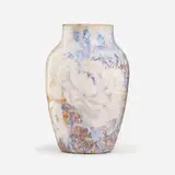 Hugh C. Robertson for Dedham Pottery, Experimental vase with peonies