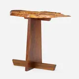 Special Greenrock-type table by George Nakashima, 1983, English walnut, American black walnut, sold Sep 2021