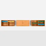 Børge Mogensen, Wall-mounted cabinets, set of three, c. 1955, oak veneer, lacquered wood