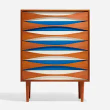 Niels Clausen, Cabinet, c. 1960, teak, painted wood