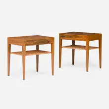 Severin Hansen Jr., Nightstands, pair, c. 1965, rosewood, cane