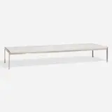 PK 63 coffee table by Poul Kjærholm, flint-rolled marble, stainless steel, sold Apr 2025