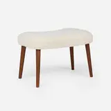 Acton Schübel and Ib Madsen, Ottoman, c. 1950, upholstery, stained beech