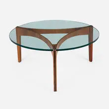 Sven Ellekaer, Coffee table, glass, rosewood veneer, ebony