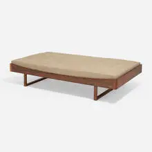 Daybed, model 159 by Bernhard Pedersen & Søn, c. 1965, rosewood, upholstery, leather, sold Apr 2025