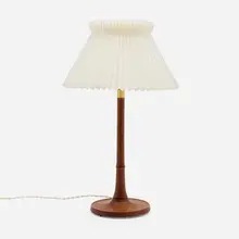 Esben Klint, Table lamp, model 301/207, c. 1957, teak, plastic, brass