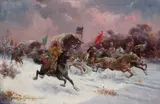 Adolf "Constantin" Baumgartner-Stoiloff, A gold convoy in Siberia, oil on panel