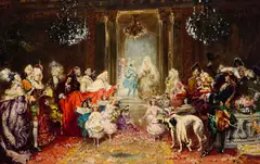 Sinibaldo Tordi, A festive interior scene, oil on canvas