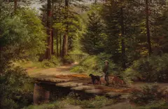 Ferdinand Richardt, Boy with Cart, oil on canvas