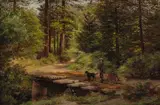 Ferdinand Richardt, Boy with Cart, oil on canvas