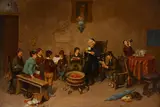 Francesco Bergamini, In the classroom, oil on canvas
