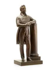 Jean-Auguste Barre, patinated bronze figure of Camille de Montalivet, patinated bronze