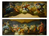 Luca Giordano, Allegory of female virtue in a heavenly setting (a pair), both oil on canvas