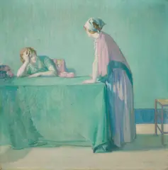 Myron G. Barlow, Tea for two, oil on canvas