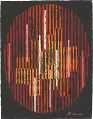 Adolf Fleischmann, Ohne Titel, 1958, Gouache auf schwarzem Velin