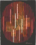 Adolf Fleischmann, Ohne Titel, 1958, Gouache auf schwarzem Velin