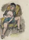Georg Tappert, Halbakt in einem Sessel (Daisy)