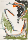 Günther Förg, Ohne Titel, 1996, Acryl und Kohle auf Velin