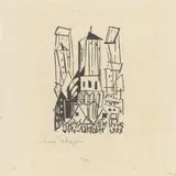 Lyonel Feininger, Kirche, 1923, Holzschnitt auf chamoisfarbenem Japanbütten