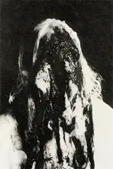 Mann (man) by Martin Eder, 2012, Inkjetprint auf Papier, kaschiert auf Karton, hand­bearbeitet mit Glitterpigment, sold Jul 2020