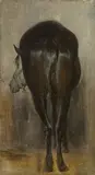 Französisch, um 1840, Rückenansicht eines Pferdes, Öl auf Leinwand