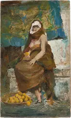 Paul Guigou, Orangenverkäuferin, Öl auf Leinwand