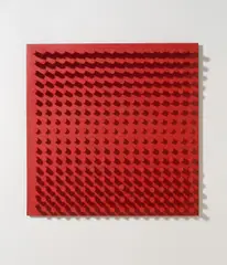 Ewerdt Hilgemann, Ohne Titel, 1969, PVC-Relief auf Holzplatte montiert