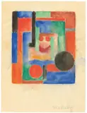 Erich Buchholz, Ohne Titel, 1921, Aquarell auf dünnem Japan
