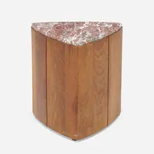 Phillip Lloyd Powell, Occasional table, c. 1970, walnut, marble