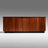 Jeffrey Greene, Cabinet, c. 1990, sculpted walnut, enameled wood, ebony
