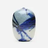 Closed Form (with rattle) by Toshiko Takaezu, c. 2008, glazed porcelain, sold Sep 2021