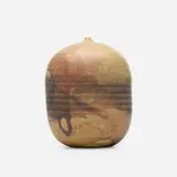 Closed Form (with rattle) by Toshiko Takaezu, c. 2003, glazed earthenware, sold Sep 2021