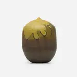 Closed Form (with rattle) by Toshiko Takaezu, c. 2005, glazed porcelain, sold Sep 2021